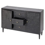 3 Drawer and 2 Door Wood Black Sideboard - LOOMLAN - Sideboards