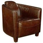 3 Legs Brown Leather Club Chair Retro - LOOMLAN - Moe's Home - Club Chairs