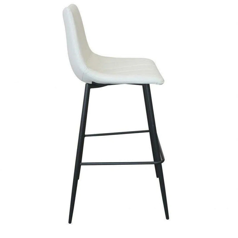 30" Barh Height Barstool Ivory (Set of 2) White Contemporary Bar Stools LOOMLAN By Moe's Home
