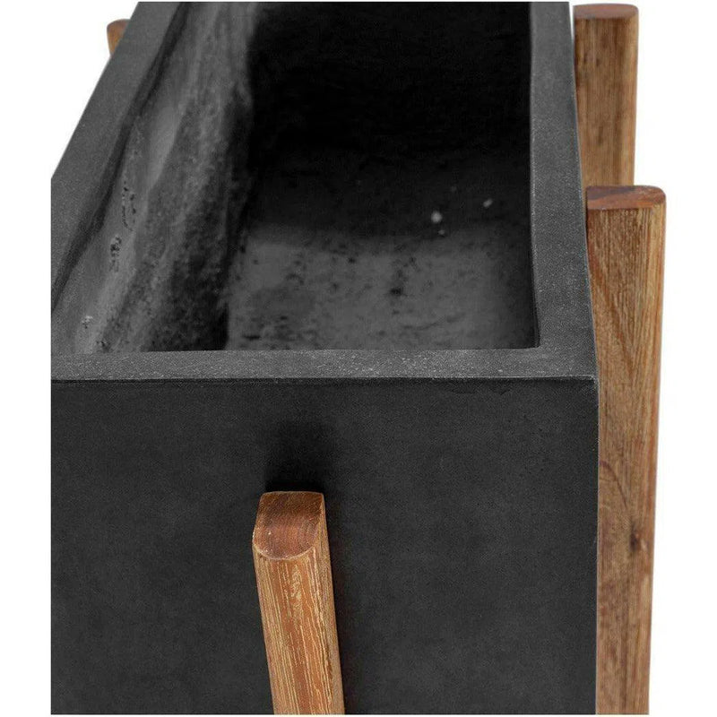 30 Inch Rectangular Planter Grey Contemporary Outdoor Accessories LOOMLAN By Moe's Home