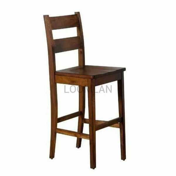 30" Rustic Modern Tuscany Ladderback Barstool with Wood Seat Bar Stools LOOMLAN By Sunny D
