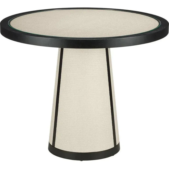 30-Inch Round Raffia Entry Table | LOOMLAN