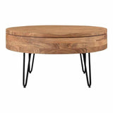 31 Inch Storage Coffee Table Natural Mid-Century Modern Coffee Tables LOOMLAN By Moe's Home