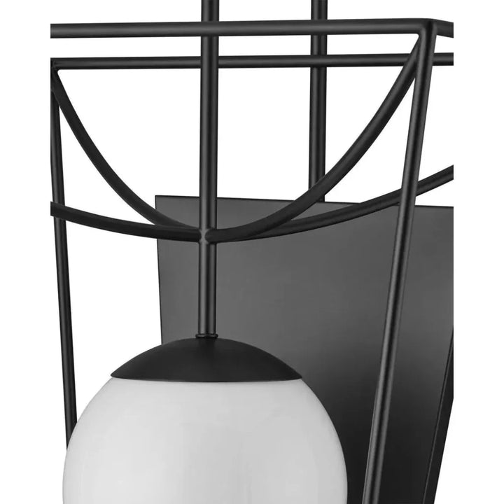 31 in. Rochefort Metal & Glass Black Wall Sconce - LOOMLAN - Currey & Co - Wall Sconces