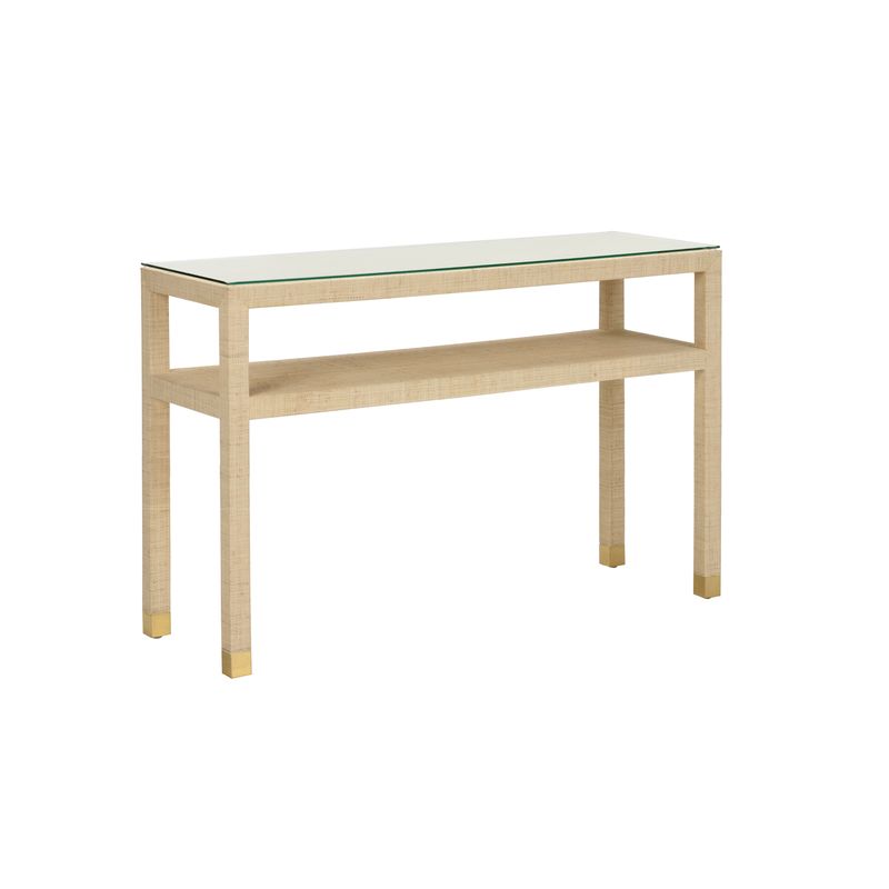 Socialite Saguran Warpped Console Table-Console Tables-Wildwood-Natural-LOOMLAN