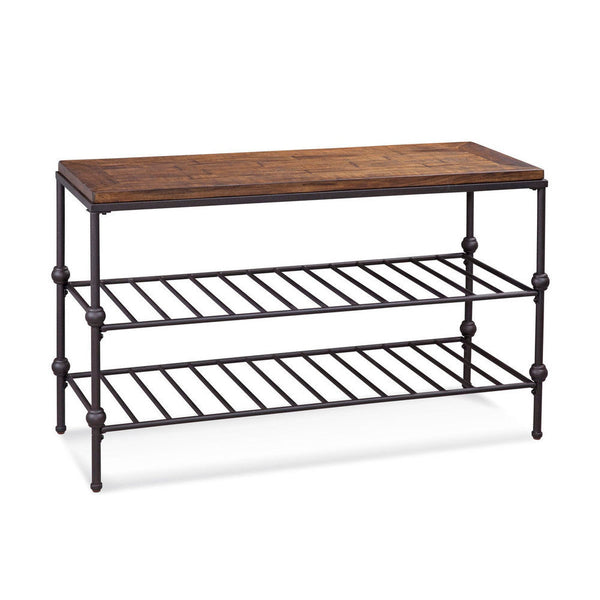 Emery Pine and Metal Brown Rectangular Console Table