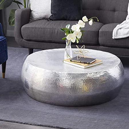 31.5 Inch Coffee Table Silver Contemporary