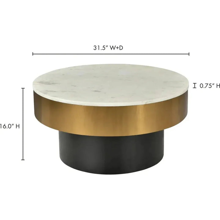 31.5 Inch Coffee Table White Art Deco - LOOMLAN - Moe's Home - Coffee Tables