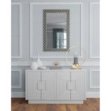 32" Ceruse White Carved Morombe Whitewashed Chest Cabinet Accent Cabinets LOOMLAN By Currey & Co