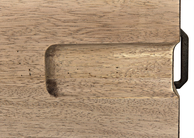32" DavidSide Wood Washed Walnut Rectangle Side Table-Side Tables-Noir-LOOMLAN