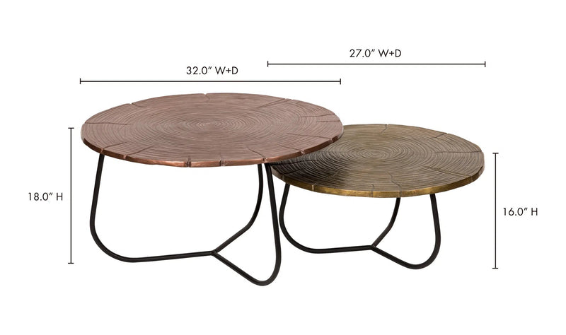 32 Inch Section Tables Set Of 2 Multicolor Industrial-Coffee Tables-Moe's Home-LOOMLAN