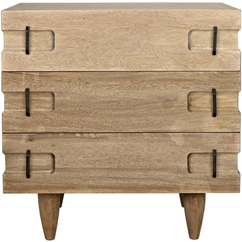 32" DavidSide Wood Washed Walnut Rectangle Side Table - LOOMLAN - Noir - Side Tables