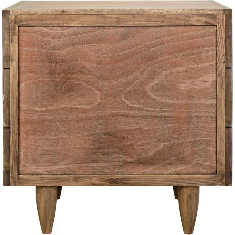 32" DavidSide Wood Washed Walnut Rectangle Side Table - LOOMLAN - Noir - Side Tables