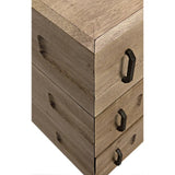 32" DavidSide Wood Washed Walnut Rectangle Side Table - LOOMLAN - Noir - Side Tables