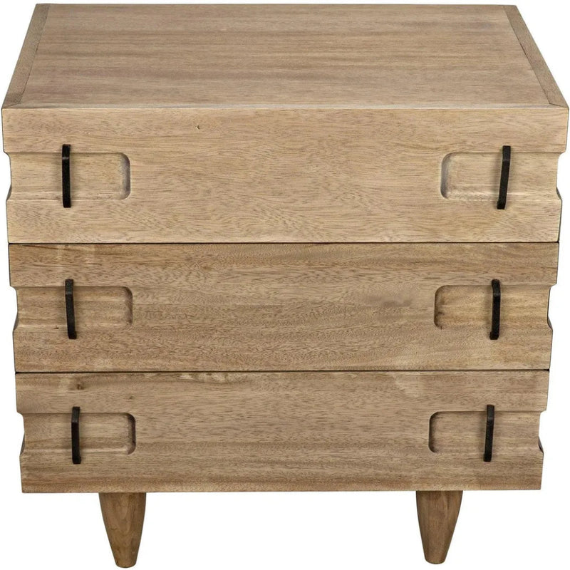 32" DavidSide Wood Washed Walnut Rectangle Side Table - LOOMLAN - Noir - Side Tables