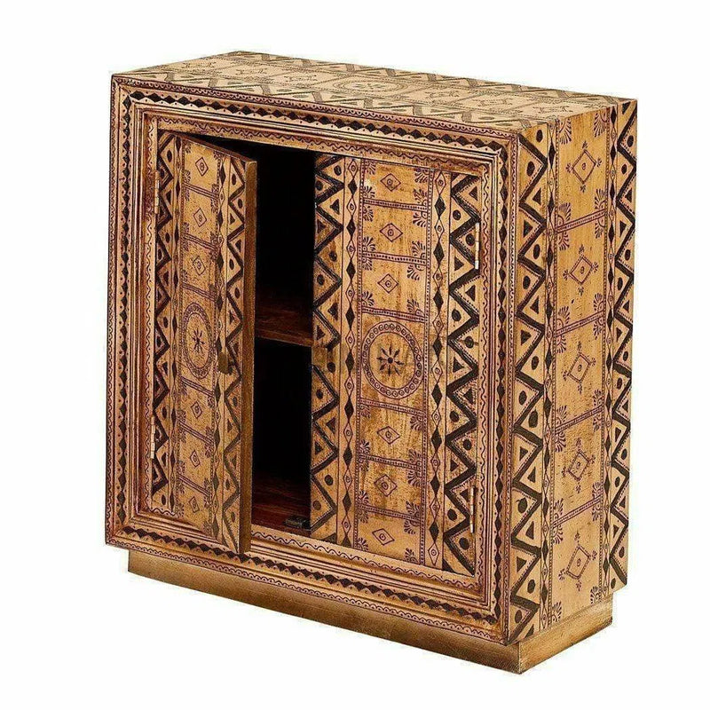 34" Artisan Painted Henna 4 Drawer Accent Cabinet Accent Cabinets LOOMLAN By LOOMLAN