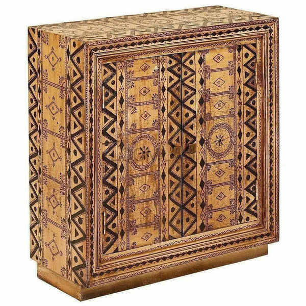 34" Artisan Painted Henna 4 Drawer Accent Cabinet Accent Cabinets LOOMLAN By LOOMLAN