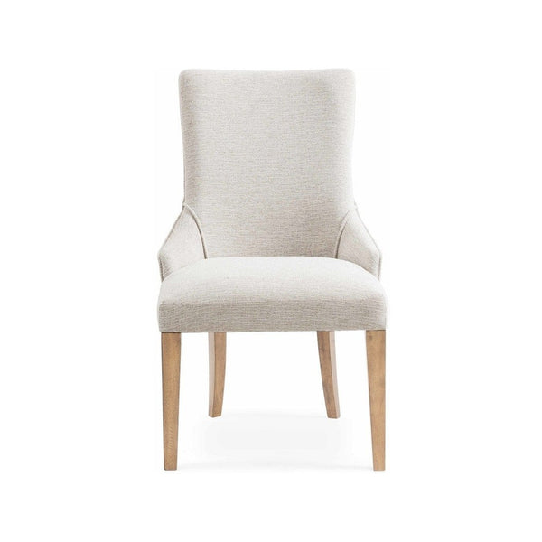 Bambach Parsons Rubberwood and Polyester White Armless Dining Chair