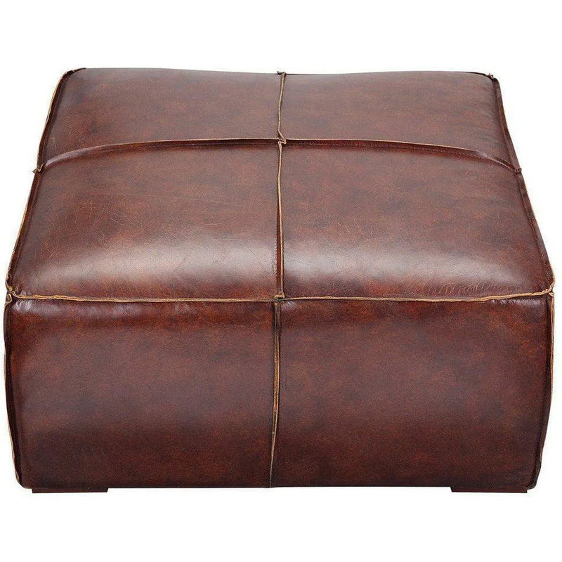 34.5 Inch Coffee Table Cappuccino Brown Leather Coffee Tables LOOMLAN By Moe's Home