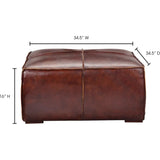 34.5 Inch Ottoman Dark Brown Leather-Ottomans-Moe's Home-LOOMLAN