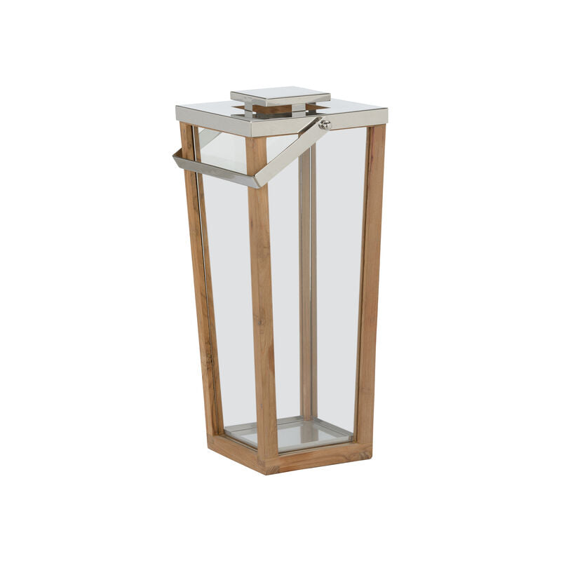 Lanai Teak And Glass Hurricane Patio Candleholder