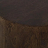 35" Brown Round Coffee Table Wood Wood Base