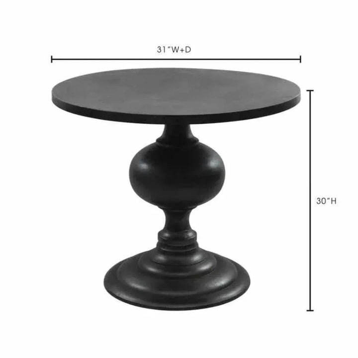 35 Inch Dining Table Black Retro-Dining Tables-Moe's Home-LOOMLAN