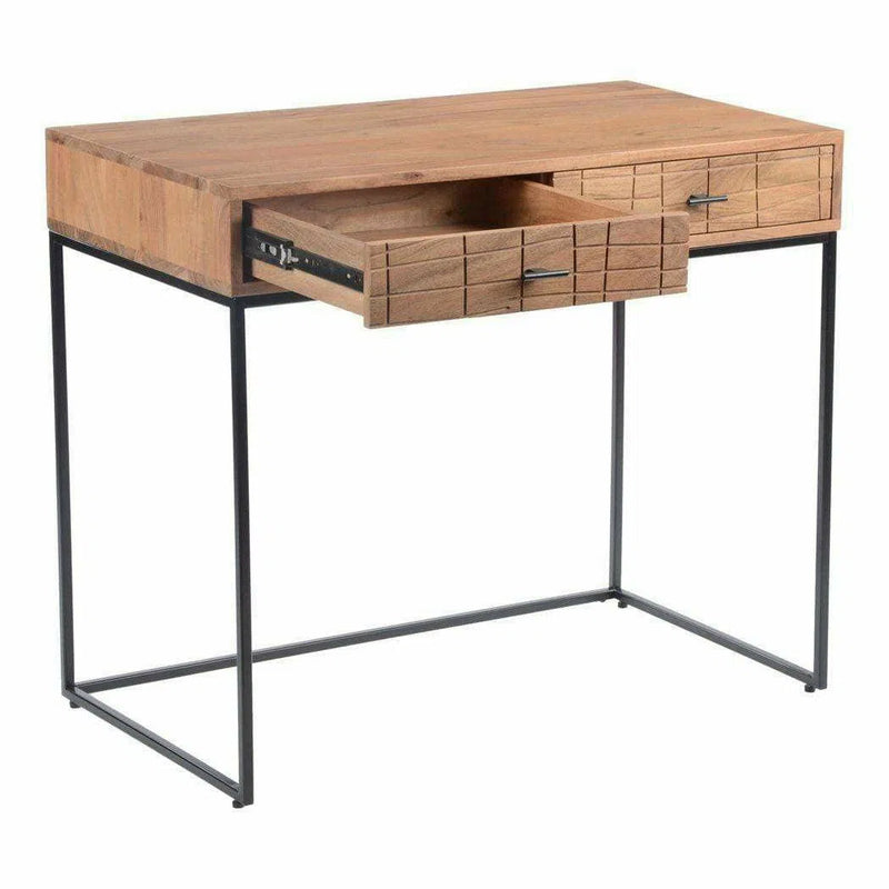 35.5 Inch Desk Natural Contemporary Home Office Desks LOOMLAN By Moe's Home