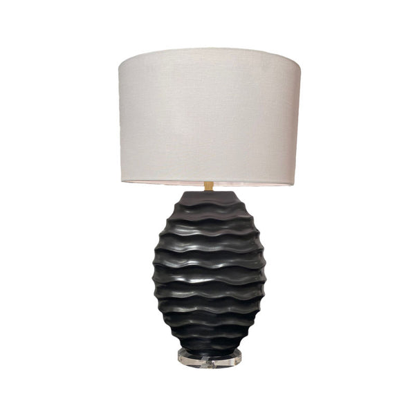 Huaraz Ceramic Design Silk Shade Table Lamp