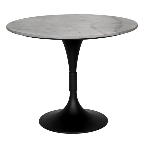 36" Jmna Steel and Marble Black Round Dining Table-Dining Tables-Noir-LOOMLAN