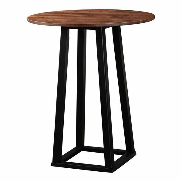 36" Round Solid Wood Bar Height Pub Table in Modern Brown Bar Tables LOOMLAN By Moe's Home