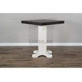 36" Square Adjustable Height Two Tone White Brown Pub Table Bar Tables LOOMLAN By Sunny D