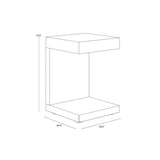 Bachelor End Table High Gloss White With Hidden Drawer