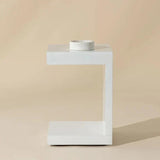 Bachelor End Table High Gloss White With Hidden Drawer