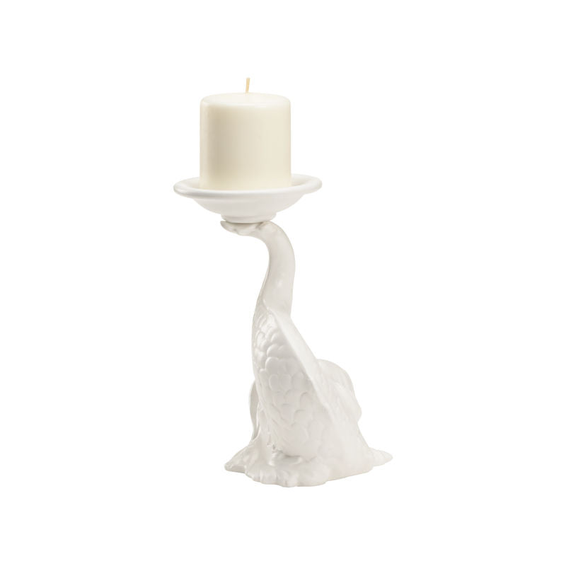 Italian Renaissance Ceramic Dolphin Candleholder