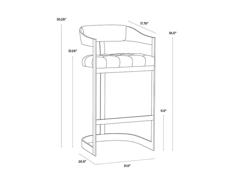 Beaumont Leather Upholstered Barstool