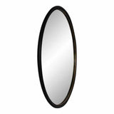 37.5 Inch Round Mirror Black Industrial Wall Mirrors LOOMLAN By Moe's Home