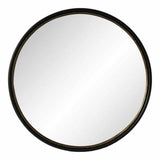 37.5 Inch Round Mirror Black Industrial Wall Mirrors LOOMLAN By Moe's Home