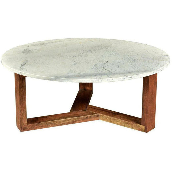 38 Inch Coffee Table Brown White