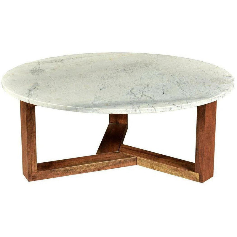 38 Inch Coffee Table Brown White