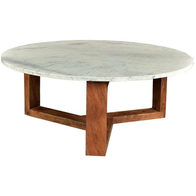 38 Inch Coffee Table Brown White