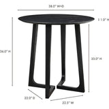 38 in Counter Table Black Black Mid-Century