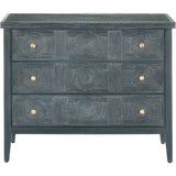 38 in. Santos Wood & Glass Blue Chest-Chests-Currey & Co-LOOMLAN