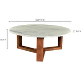 38 Inch Coffee Table Brown White - LOOMLAN - Moe's Home - Coffee Tables