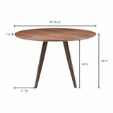 39 Inch Dining Table Small Brown Mid-Century Modern Dining Tables LOOMLAN By Moe's Home