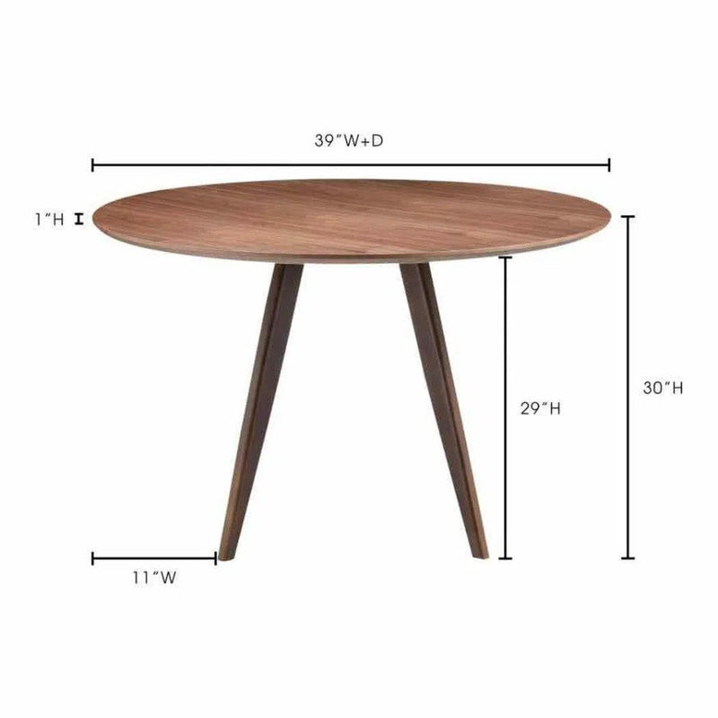 39 Inch Dining Table Small Brown Mid-Century Modern Dining Tables LOOMLAN By Moe's Home