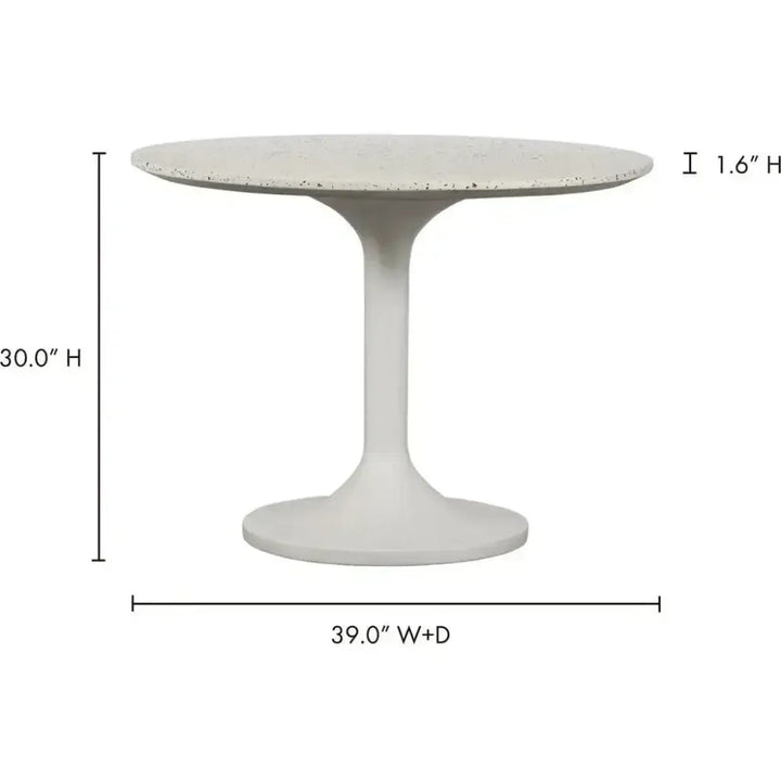 39 Inch Round Table 39 Inch Round Outdoor Cafe Table Grey | LOOMLAN