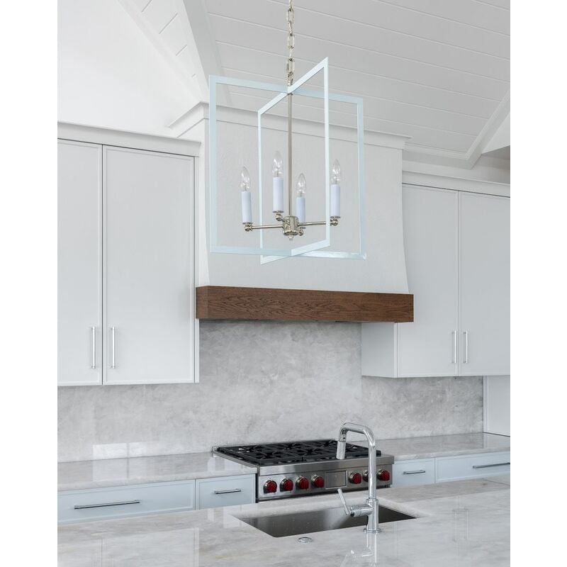 Bayberry Hanging Clean White Finish Chandelier