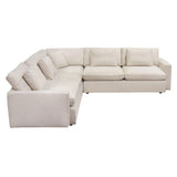3PC Corner Sectional Feather Down Seating in Cream Fabric Sectionals LOOMLAN By Diamond Sofa