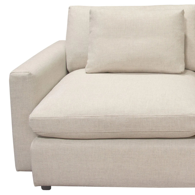 3PC Corner Sectional Feather Down Seating in Cream Fabric Sectionals LOOMLAN By Diamond Sofa